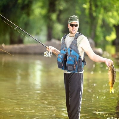 Veste Imperméable Respirante Homme - FishingVestOutdoor™ - Bleu - Coin Pêcheur