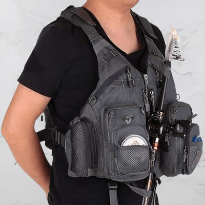 Veste Imperméable Respirante Homme - FishingVestOutdoor™ - Gris - Coin Pêcheur